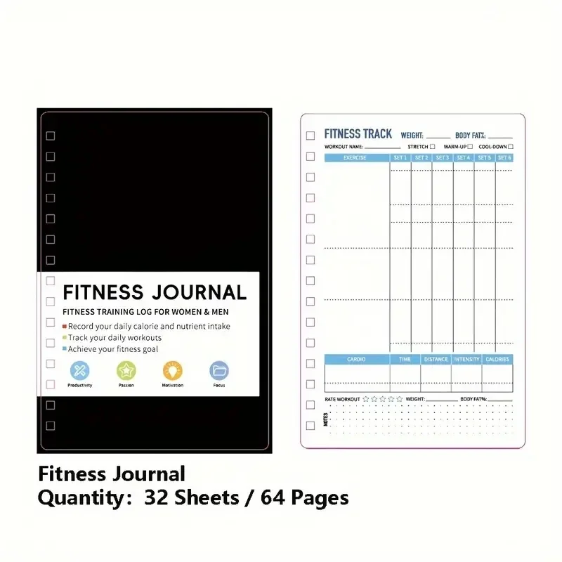 Spiral Notebook Daily Exercise - огляд і ціна Fitness Nutrition Journal