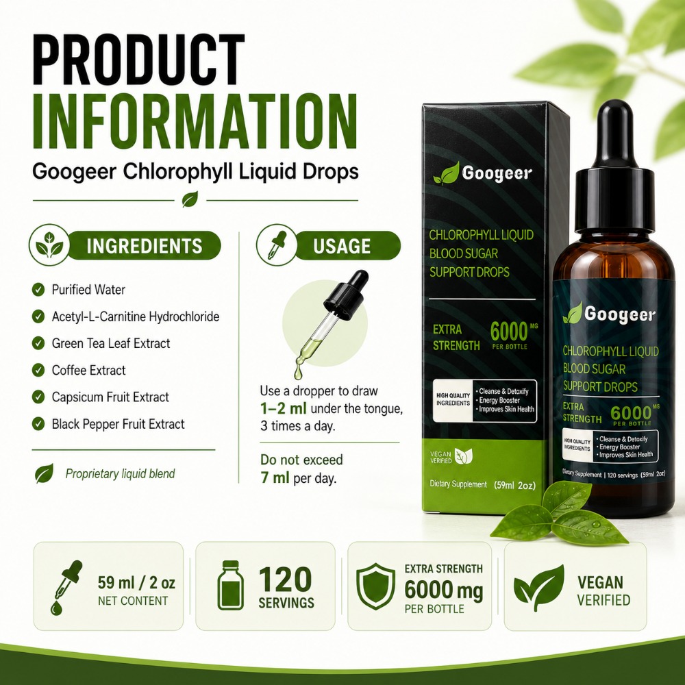 Googeer Chlorophyll Liquid Dro - огляд і ціна L-Carnitine Liquid